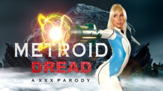 VRCosplayX Blonde Babe Kay Lovely As METROID DREAD SAMUS ARAN Heals You With Pussy VR Porn